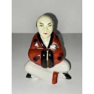 Antique Henri Delcourt Porcelain Chinese Man Mustard Pot